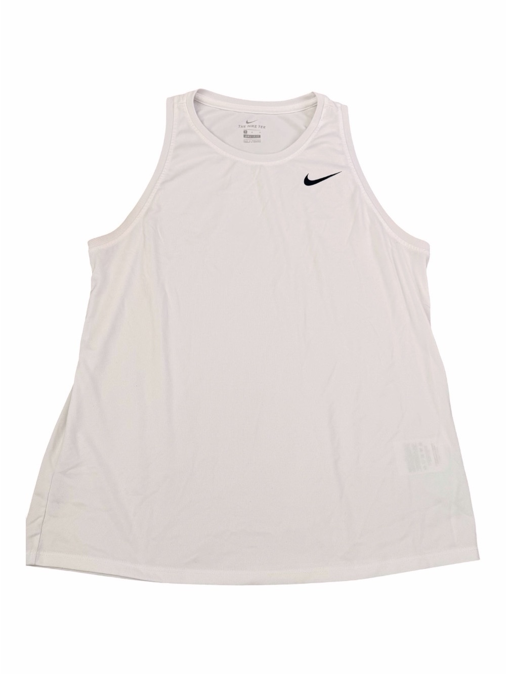 Nike Men’s White Swim Tank with Black Swoosh Logo